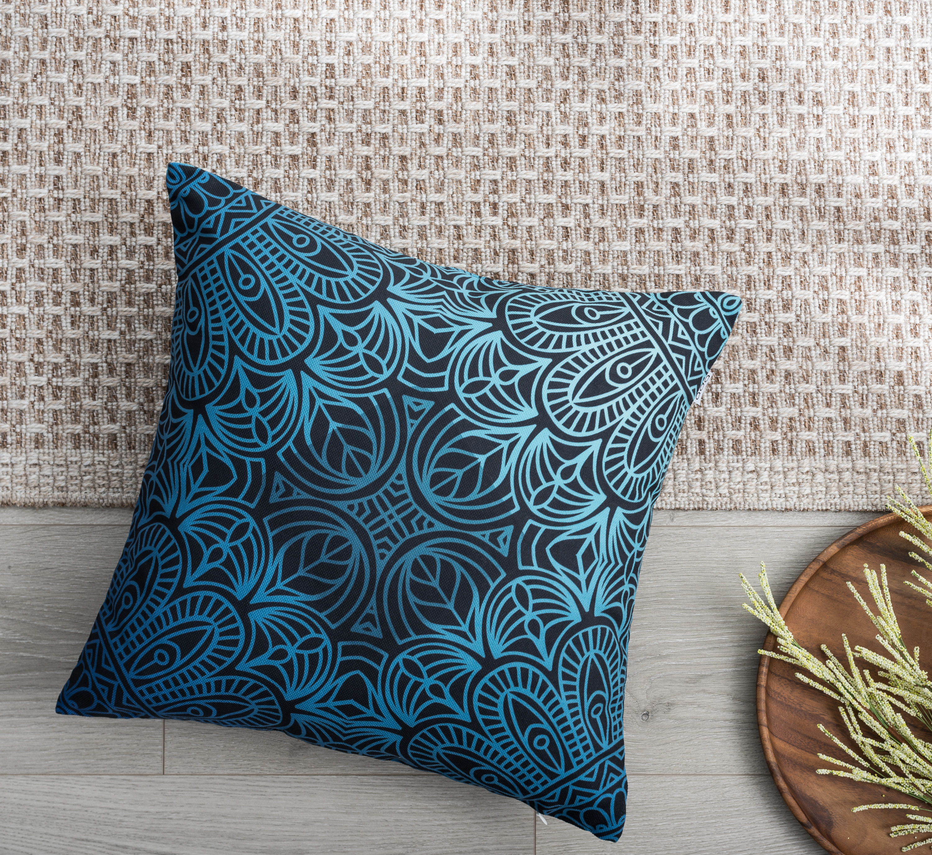 Ada Home Decor Green Geometric Contemporary Pillow