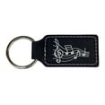 thumbnail image 4 of Keychain - Rectangle - Music Notes - Leather, 4 of 4
