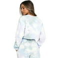 thumbnail image 2 of Seyurigaoka Women’ s Tie-Dye Print Round Neck Long Sleeve Crop Top+ Trousers, 2 of 5