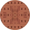 thumbnail image 1 of Ahgly Company Indoor Round Patterned Bright Orange Area Rugs, 5' Round, 1 of 6