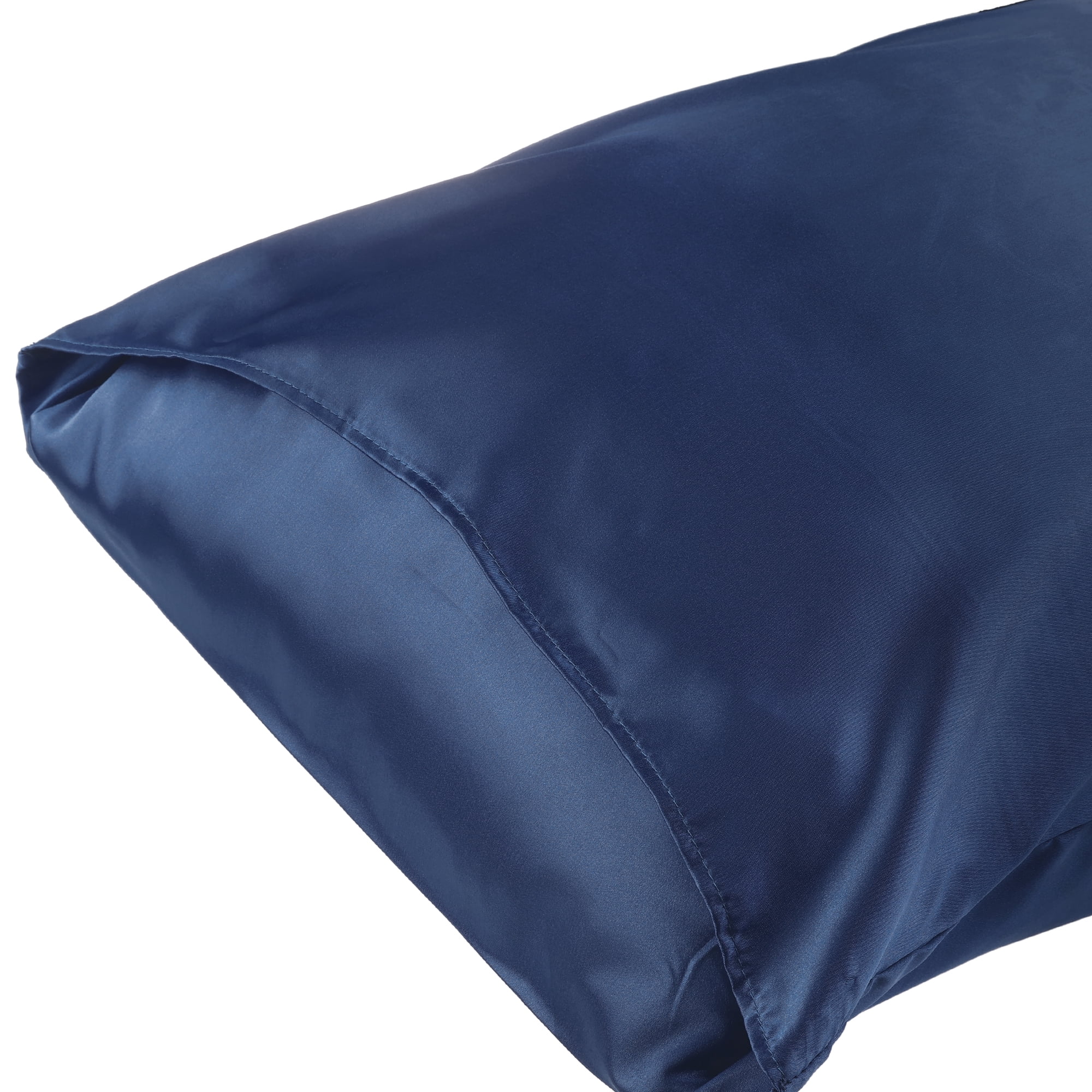 Unique Bargains Soft and Durable Envelope Closure Satin Pillowcase (2 Count) Navy Blue Standard