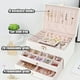thumbnail image 2 of Joyero, Organizador de Joyas con 2 Cajones, Joyero de Cuero de 3 Capas con Cerradura, Joyero para Collar, Pendientes, Pulsera, Blanco TUNC Sencillez, 2 of 5