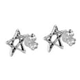 thumbnail image 4 of AeraVida Unique Uneven Star Sketch Outline Sterling Silver Stud Earrings for Female Adult, 4 of 5