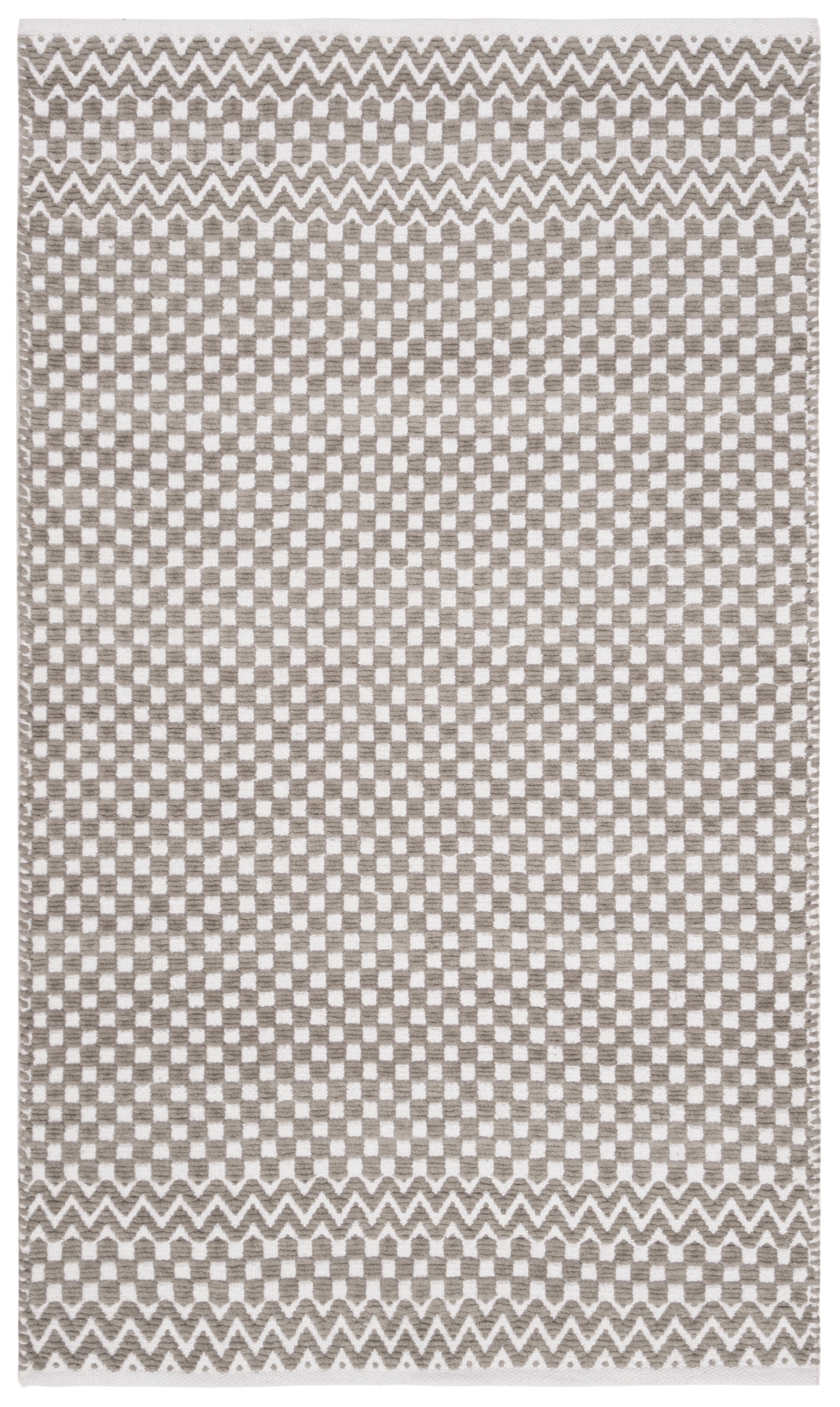 SAFAVIEH Boston Peter Geometric Cotton Area Rug, Taupe, 4' x 6'