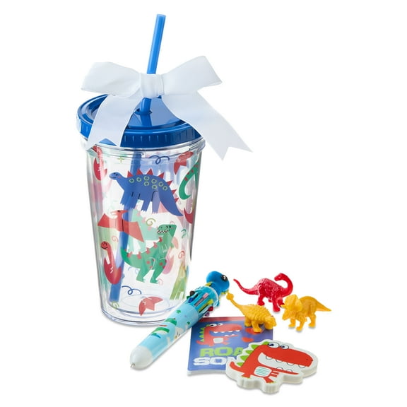 Dinosaur Tumbler Gift Set, Multicolor, 18 fl oz, Valentine's Day by Way To Celebrate