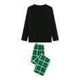 thumbnail image 6 of Elippeo Christmas Family Pajamas Matching Set Santa Claus Print Long Sleeve Tops and Green Plaid Pants Sleepwear, 6 of 10