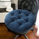 thumbnail image 5 of Cojín de Pana de Color Liso con Espuma Viscoelástica - Cojín de Asiento Grueso de 40X40 Cm para Sillas de Comedor, Cocina y Patio - Café, Rosa, Gris, Azul, 5 of 6