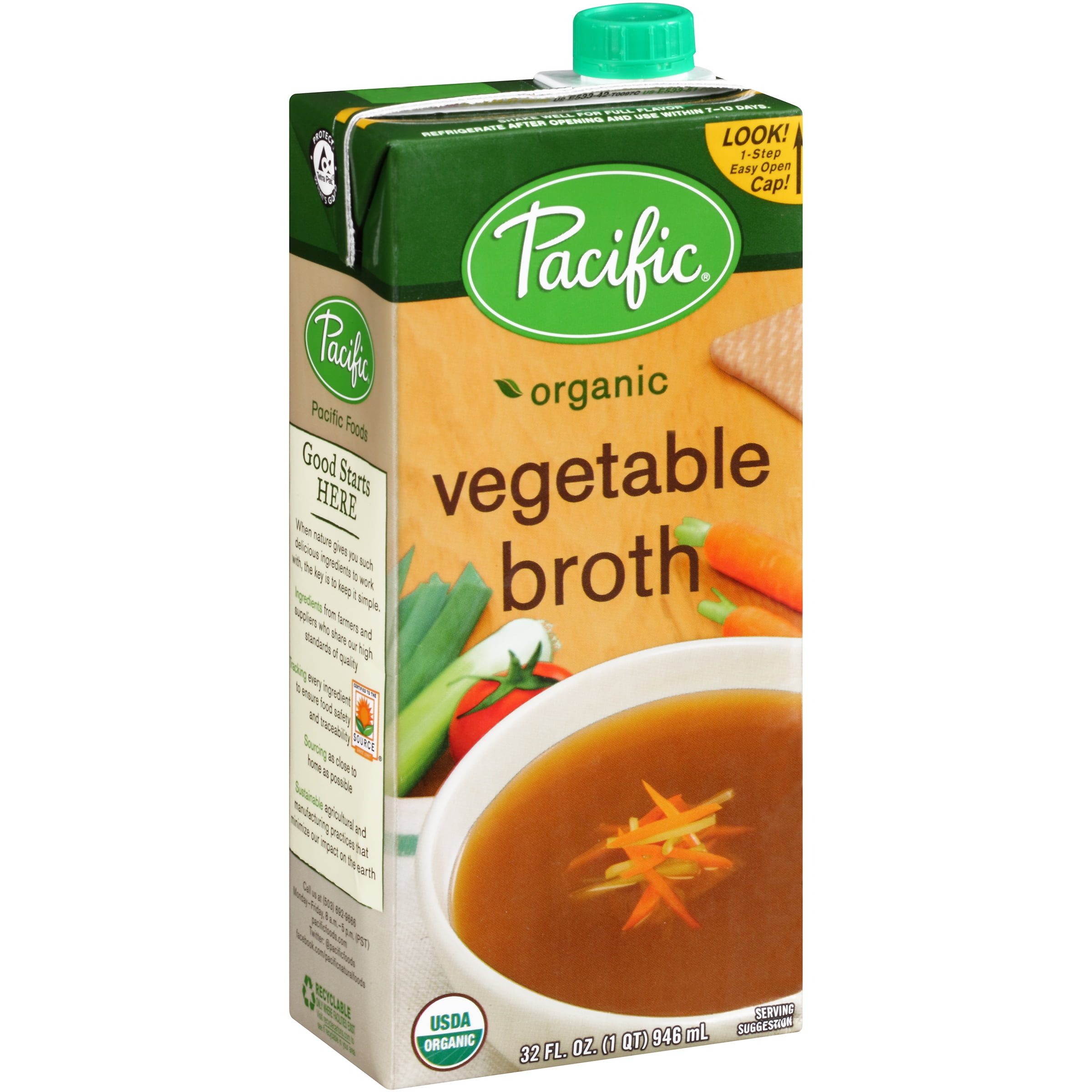 2 Pack) Pacific Foods Organic Vegetable Broth, 32-Ounces - Walmart.com