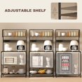thumbnail image 4 of Distressed Grey Baker's Rack with Power Outlet & USB - Kitchen Microwave Shelf, 60.2" Tall Storage for Living Room, Dining Area, 4 of 7