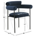 thumbnail image 3 of SAFAVIEH Couture Jaslene Modern Velvet Solid Dining Chair, Navy/ Black, 3 of 8