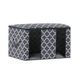 thumbnail image 1 of Large Capacity Clothes Storage Bag Organizer with Reinforced Handle Thick Fabric for Comforters, Blankets, Bedding, Foldable with Sturdy Zipper, Clear Window, 1 Pack(25.2"x17.7"x14.2"), Gray, 1 of 4