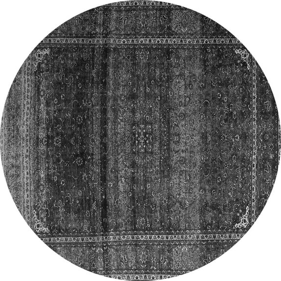 Ahgly Company Indoor Round Persian Gray Traditional Area Rugs, 4' Round