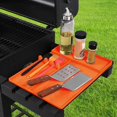 thumbnail image 2 of Grill mat for barbecue, grill holder, large silicone protective mat, cooking accessories for plancha and kitchen, orange, 2 of 5
