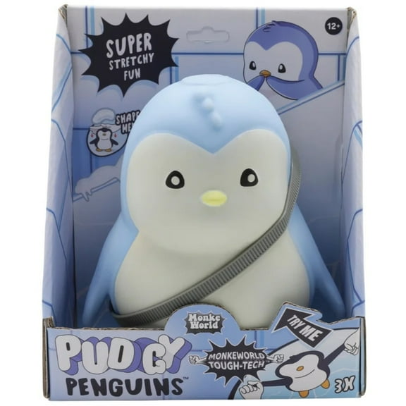 MonkeWorld: Pudgy Penguin - Blue - Squishies Fidget Toy, Shape-Stretch-Squeeze, Tough-Tech, Soft Animal Plush, Sensory Stress Relief Play, Collectible