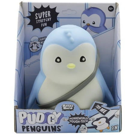 MonkeWorld: Pudgy Penguin - Blue - Squishies Fidget Toy Shape-Stretch-Squeeze Tough-Tech Soft Animal Plush Sensory Stress Relief Play Collectible