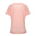 thumbnail image 4 of Women's Short Sleeve V Neck Pleated T Shirts, Askfv Summer Tops Ladies Casual Basic Loose Fit Pullover Shirts Solid Color, 4 of 10