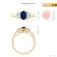 thumbnail image 5 of ANGARA Natural 3 Stone Oval Blue Sapphire and Half Moon Diamond Ring in 14K Yellow Gold for Women (Size-7x5mm) | September Birthstone, Anniversary, Jewelry Gift for Women | Natural Blue Sapphire Ring, 5 of 10