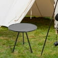 thumbnail image 1 of Portable Round Table Collapsible Height Adjustable Durable Furniture Three Legged ing Desk for Kitchen Garden Picnic Fishing Black, 1 of 8