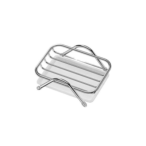 HOARBOEG Stainless Steel Soap Dish with Detachable Drain Tray, Rustproof Soap Holder Rack for Bathroom Kitchen Countertop, Hollow Ventilated Bar Soap Platter, Silver