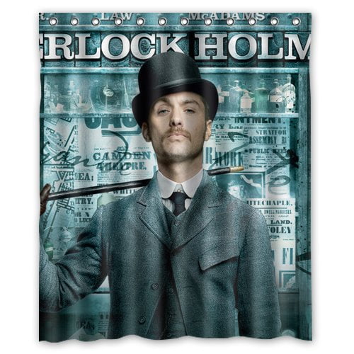 TOUXIHAA Sherlock Holmes Dr.John Watson Jude Law Shower Curtain Bathroom Curtain Set with Hooks Size 60x72 inches
