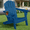 Cobalt Blue, variant on Folding Adirondack Chair, All-Weather HDPE Patio Chair with Cup Holders, Black