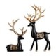 thumbnail image 1 of 2 esculturas de ciervos, adornos de mesa, centro de mesa, estatuas de animales, figuritas decorativas para estante de dormitorio, regalo de cumpleaños Negro, 1 of 8
