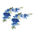 thumbnail image 2 of Lot de 2 patchs décoratifs en polyester et soie à motif de roses bleues, pour confection de vêtements, broderies, t-shirts et sacs, 2 of 4