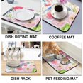 thumbnail image 4 of Absorbent Dish Drying Mat with Watercolor Floral Design - Ideal for Large Kitchen Counters, 4 of 7