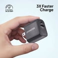 thumbnail image 3 of Powertek 20W USB-C PD + 18W USB-A Dual Port Wall Charger, Metallic Shine Pastel, Black, 3 of 6
