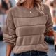 thumbnail image 4 of Puntoco Suéter Mujer Color Sólido Camiseta Manga Larga Blusa Cuello Redondo Casual tops Sudadera Navidad Liquidación Puntoco Puntoco-3550, 4 of 7