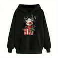 thumbnail image 4 of LEBONYARD Women's Trendy Drawstring Hooded Chic Christmas Printed Long Sleeve Pocekt Sweatshirts Casual Loose Warm Fit Ladies Christmas Sweatshirts, 4 of 6