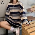 thumbnail image 1 of WAITLOVER Sudadera casual de manga larga a rayas con cuello redondo para mujer, 1 of 6