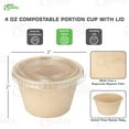 thumbnail image 3 of [1000 Pack] 4 Oz Compostable Condiment Souffle Bagasse Cups with Lids - Portion Cup with Lid Sugarcane, Biodegradable Perfect for Sauces, Samples, Condiments, Slime, Jello Shot, Food Storage, 3 of 5