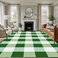 thumbnail image 2 of Green White Buffalo Check 5x8 Area Rugs, Farmhouse Plaid Modern Geometric Non-Skid Rubber Backing Large Rectangle Rugs - Living Room Bedroom Home Office, Indoor Floor Mat Carpets Washable Rug, 2 of 9