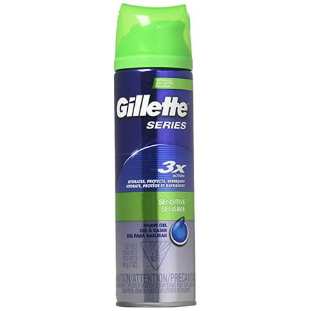 Action Shaver - Gillette Series 3x Action Sensitive Skin Shaving Gel 7Ounce