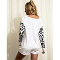 thumbnail image 5 of Uniexcosm Women's Loungewear Set Long Sleeve Tops and Shorts Sleepwear, 5 of 10