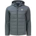 thumbnail image 2 of Men's Cutter & Buck Gray Pittsburgh Steelers  Evoke PrimaLoft Hybrid Eco Softshell Recycled Full-Zip Hooded Jacket, 2 of 3