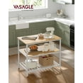 thumbnail image 2 of VASAGLE Kitchen Island with 3 Shelves, 39.4 Inches Kitchen Shelf with Large Worktop, Oak Color and White, 2 of 7