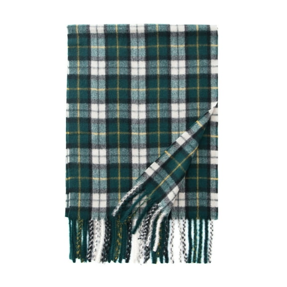 Calvin & Olivia Ultra-Soft Comfort Feel Unisex Winter Solid Plain Scarves Wool Feel Classic Super Soft Luxurious Scarf Forester Green Brown Black White Plaid