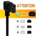thumbnail image 6 of LujingZ 3-Prong Power Cord 7FT 2-Pack 45 Degree Flat to 90 Degree Angled Plug Replacement Cable 18AWG 125V 10A ETL Listed for Computer TV Monitor Appliances, Heavy Duty AC Power Cable, 6 of 7