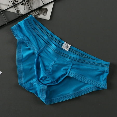

Men s Underwear Sexy Ice Silk Briefs Low Waist Breathable Bikini Underpants