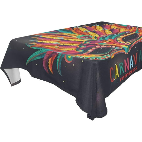 SKYSONIC Mardi Gras Tablecloth Waterproof Washable Polyester Square Table Cover Durable Tablecloth for Kitchen Dining Table Party Decor (54 X 54 Inch)