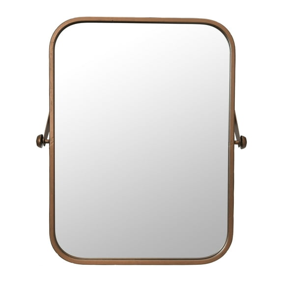 Creative Co-Op Round Edge Metal Framed Pivot Wall Mirror, Copper