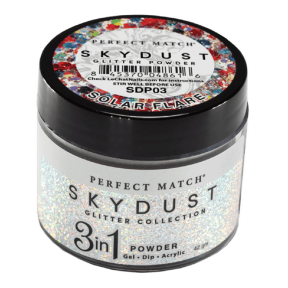 LeChat Perfect Match Sky Dust 3 in 1 Dip Glitter Powder - Solar Flare #SDP03