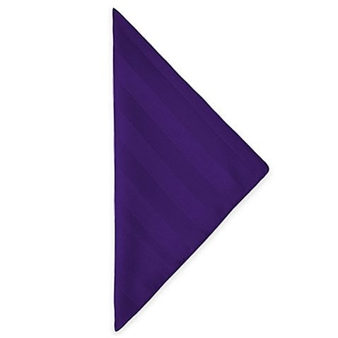 Ultimate Textile (2 Dozen) Satin-Stripe 17 x 17-Inch Cloth Napkins - for Wedding and Catering, Hotel or Home Dining use, Purple
