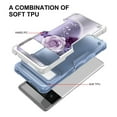 thumbnail image 2 of Rosebono Compatible With Google Pixel 9A Case, Hybrid Dual Layer Graphic Design Pattern Heavy Duty Protection Case For Google Pixel 9A (Purple Flower), 2 of 4