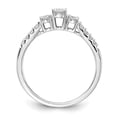 thumbnail image 2 of Solid 14k White Gold Engagement Lab Grown Diamond 1/2 ctw. 3 Stone Plus Ring Band Size 9, 2 of 3