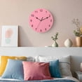 thumbnail image 3 of Wall Clock Pink Clocks PVC Silent Non-Ticking Battery Operated Decorative Solid Color Round Clock for Home Living Room Kitchen Bedroom Office School Wall Decor 14 Inch, 3 of 9