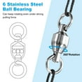 thumbnail image 4 of Uxcell 30-Pack Ball Bearing Fishing Swivels, 6# 1.18In (30mm) Stainless Steel Lure Leader Line Connector for Fishing [Silver], 4 of 6