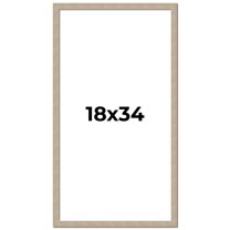 18x34 Frame Grey Solid Wood Picture Frame Width 1 Inches | Interior Frame Depth 0.5 Inches |